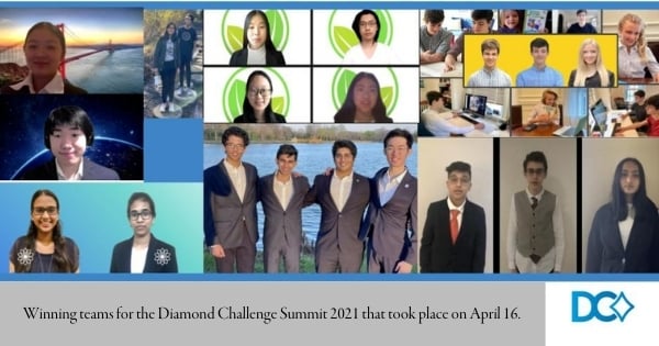 Winning teams for the Diamond Challenge Summit 2021 that took place on April 16.