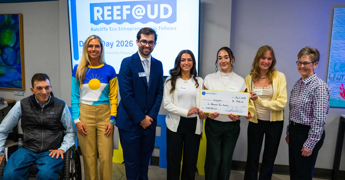 2026 REEF@UD Demo Day Seagrass Restoration Wetmore Humphreys and Schwab with Judges